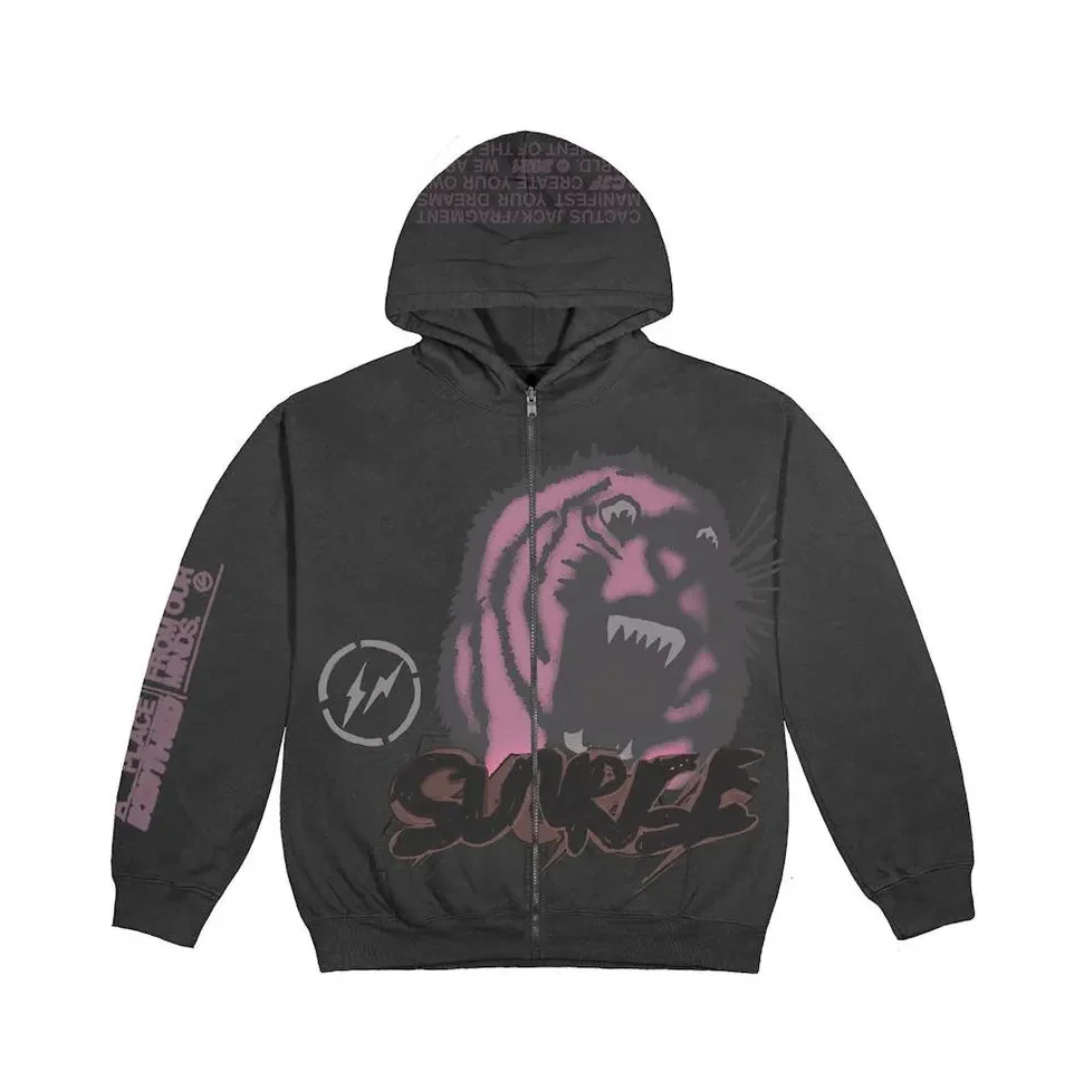 Travis Scott Cactus Jack For Fragment Sunrise Zip Up Hoodie Black