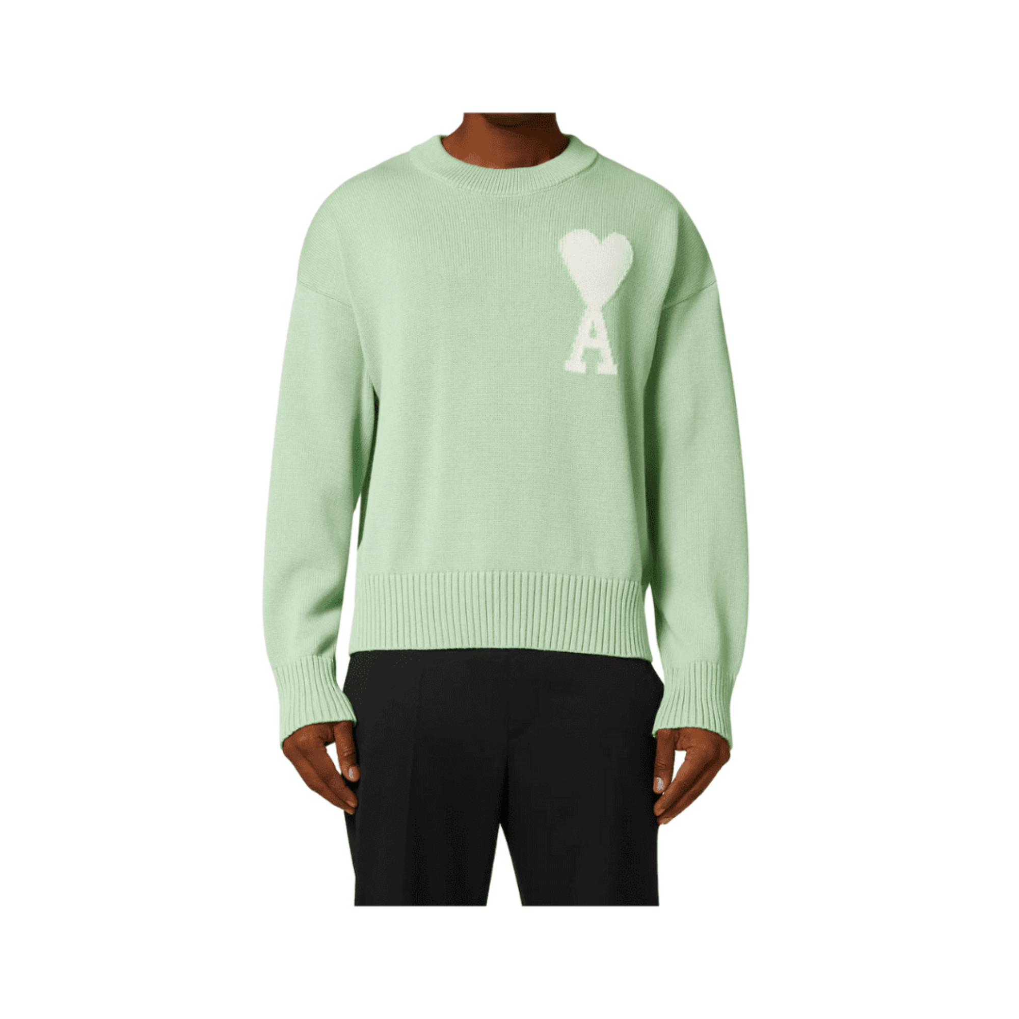 Ami Sweater Green with White Logo