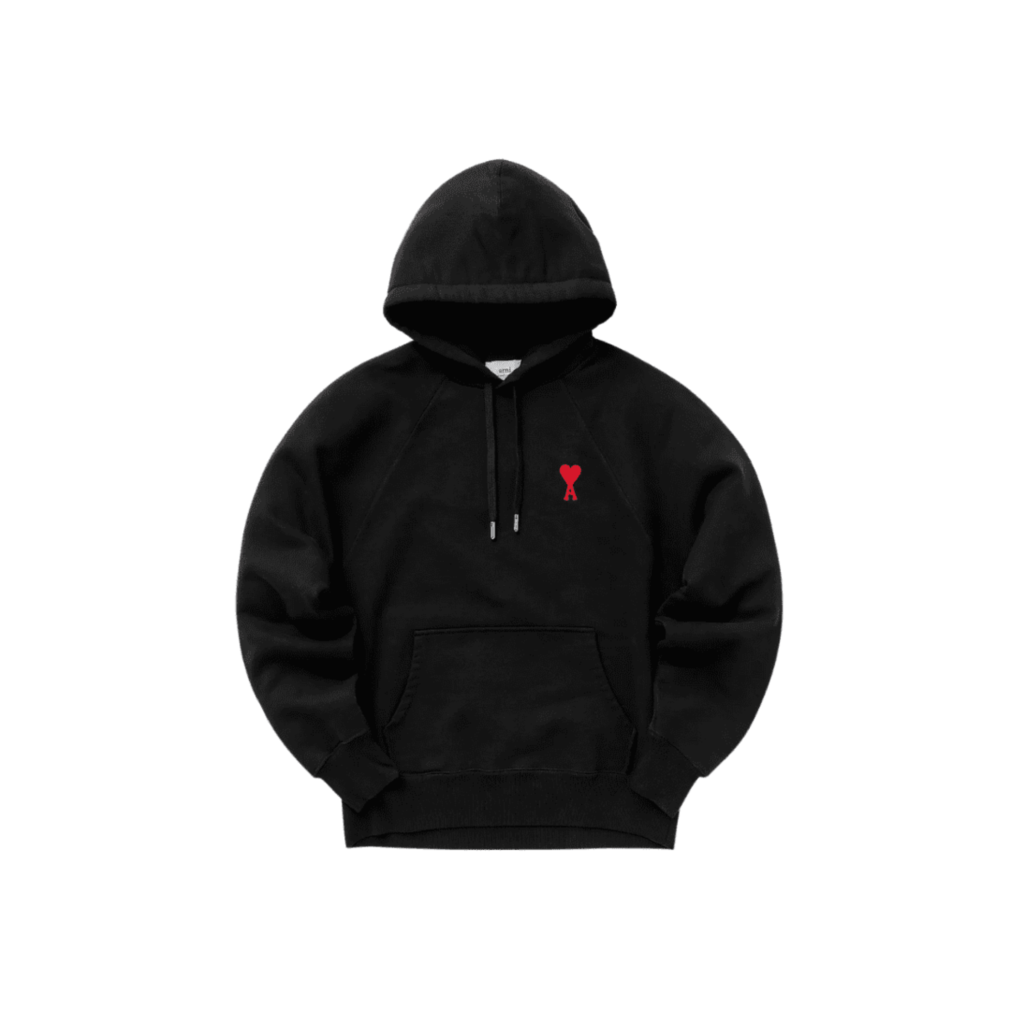 Ami Hoodie Black with Red Logo
