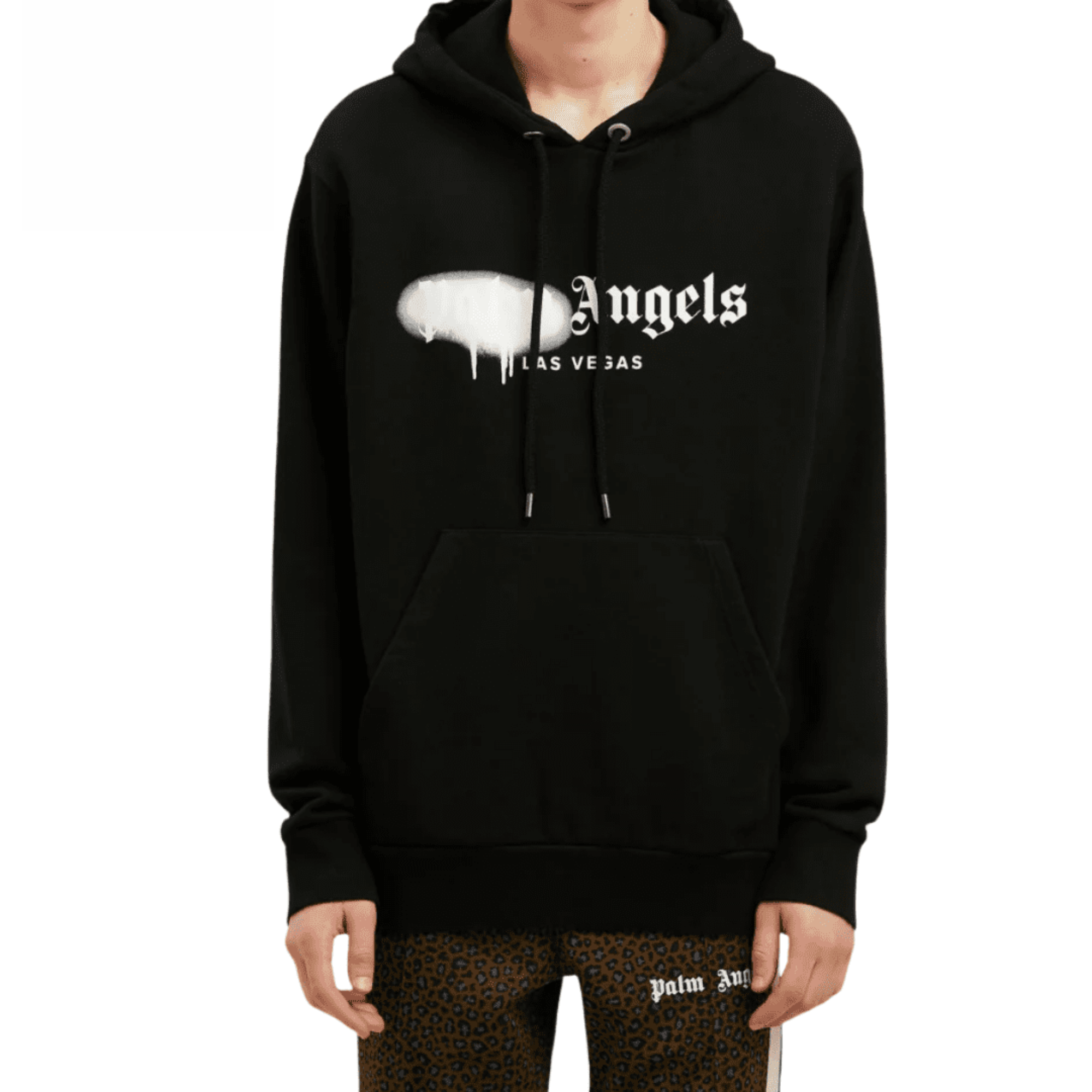 Palm Angels Las Vegas Sprayed Hoodie – Black/White