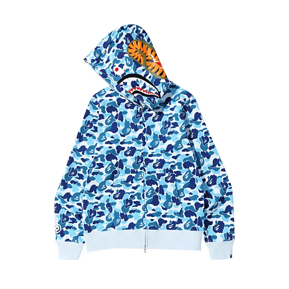 Bluza BAPE ABC Camo Shark Full Zip Hoodie Blue