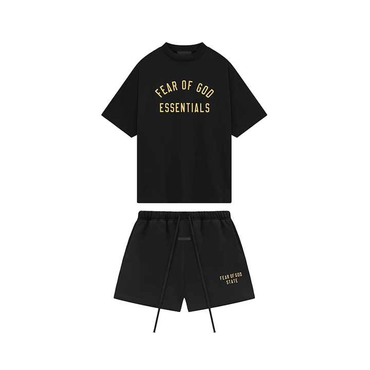 Komplet krótki Fear of God Essentials State Black
