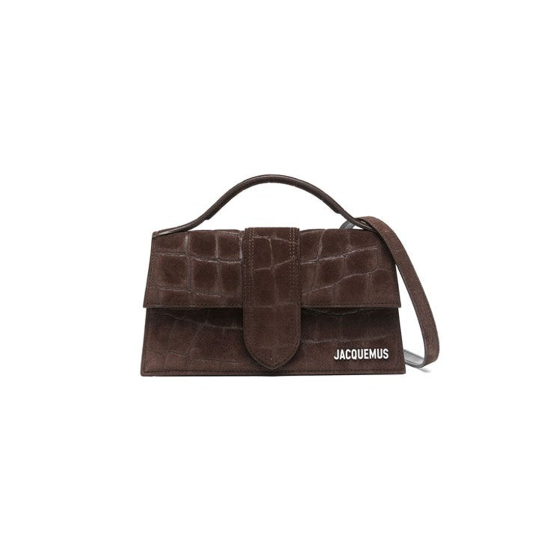 Jacquemus torebka The large Bambino Dark Brown Croco